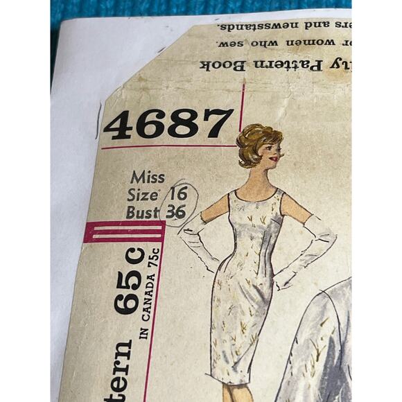 Simplicity 4687 pattern dress bodycon jacket 1960s size 16 - Picture 2 of 6